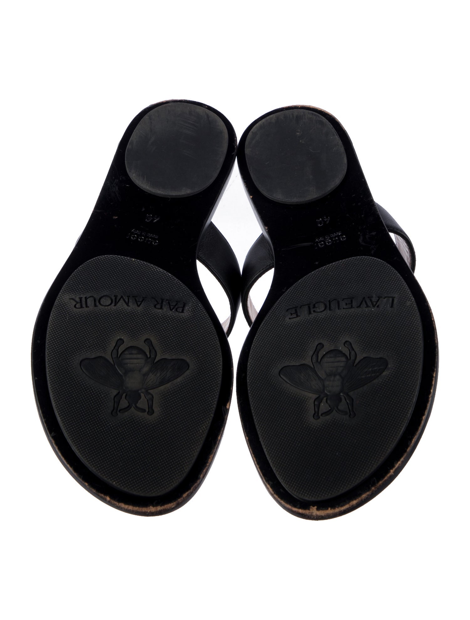 Gucci Double G Logo Leather Flip Flops