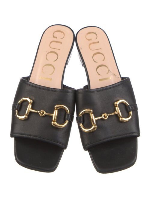 Gucci Horsebit Accent Leather Slides
