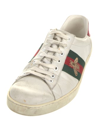Gucci Web Accent Leather Sneakers