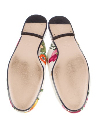 Gucci Flora Print Canvas Mules