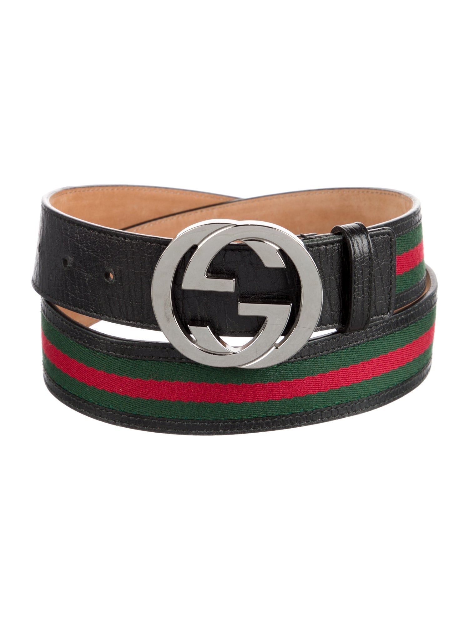 Gucci Web Accent Leather Belt Kit