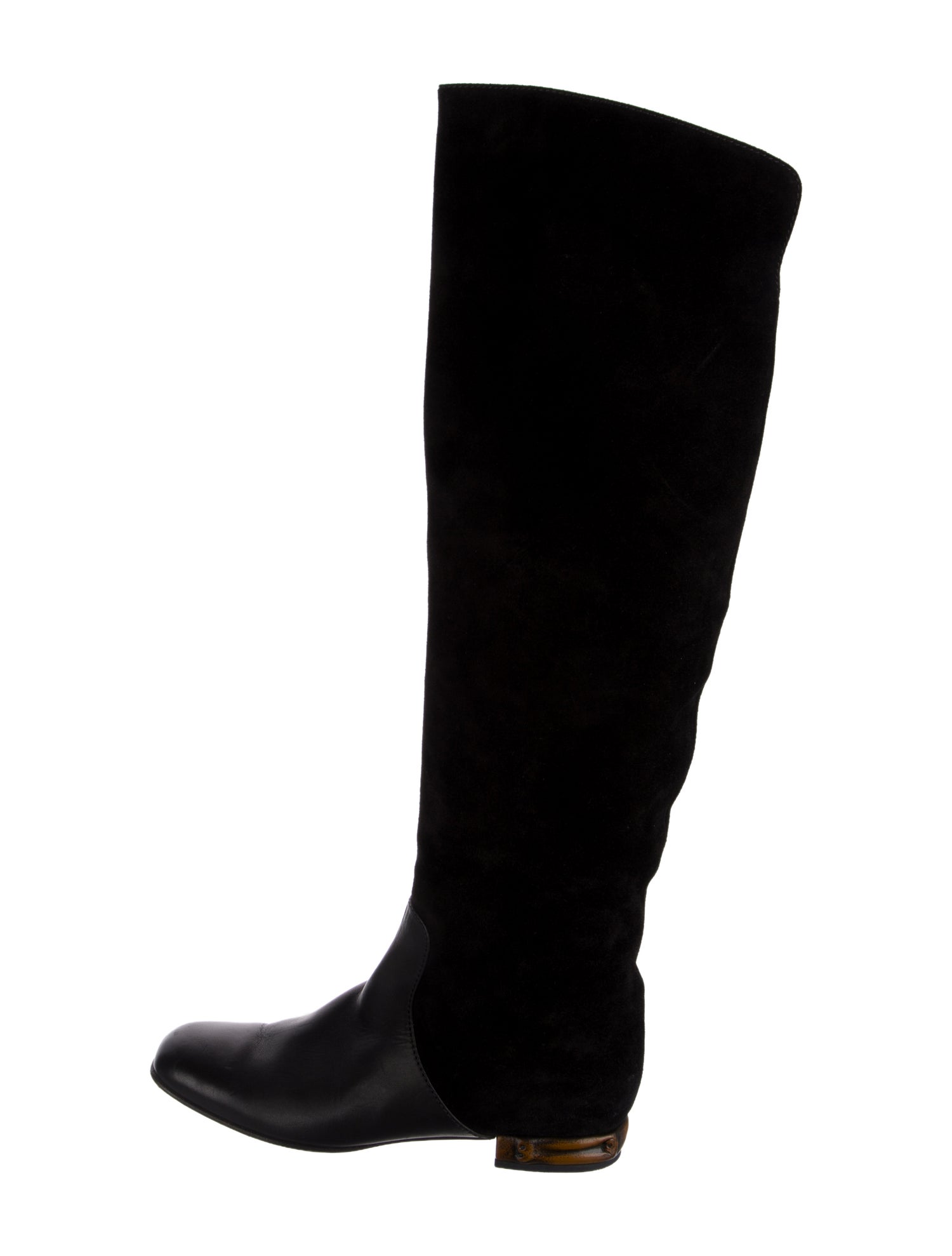 Gucci Bamboo Accent Suede Boots
