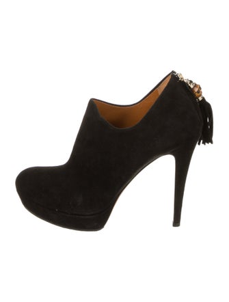 Gucci Bamboo Accent Suede Pumps