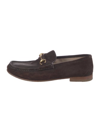 Gucci Horsebit Accent Suede Dress Loafers