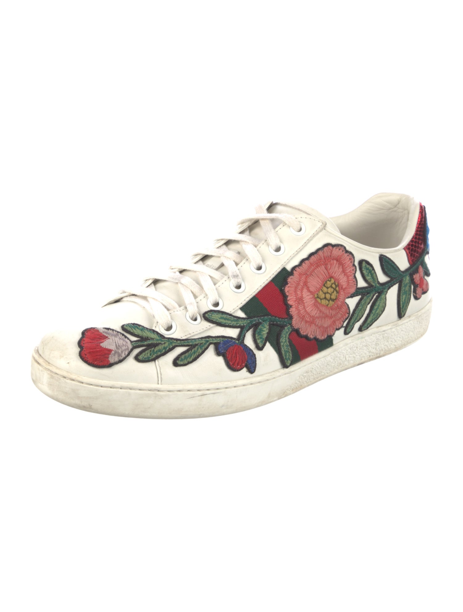 Gucci Web Accent Leather Sneakers