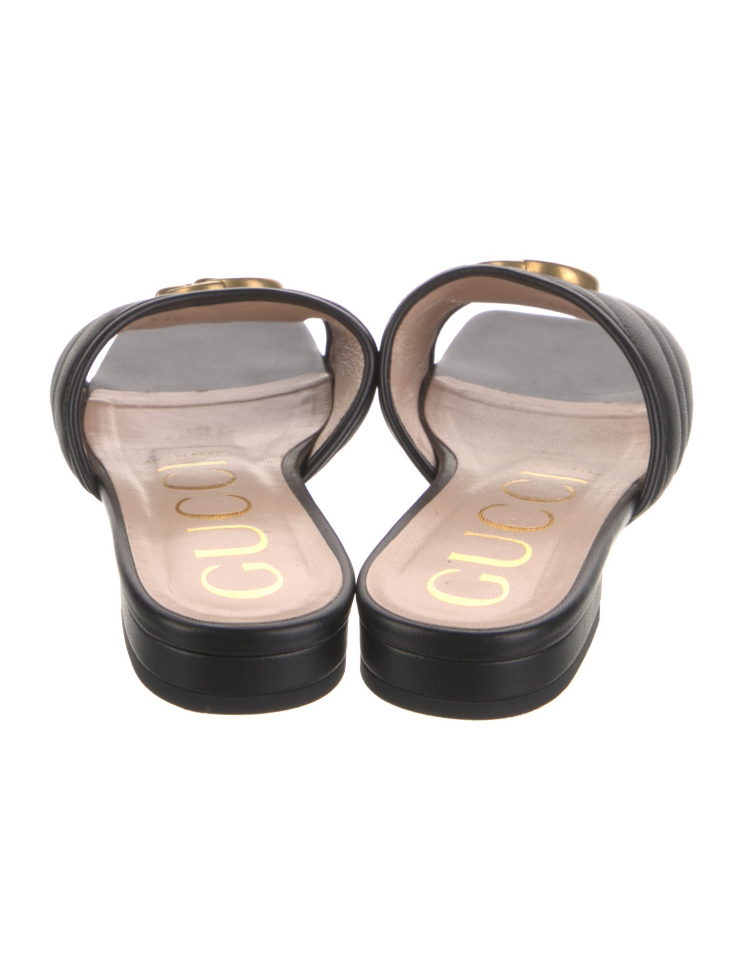 Gucci Running GG Logo Leather Slides