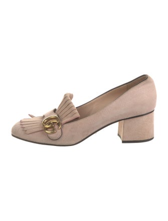 Gucci Double G Logo Suede Pumps