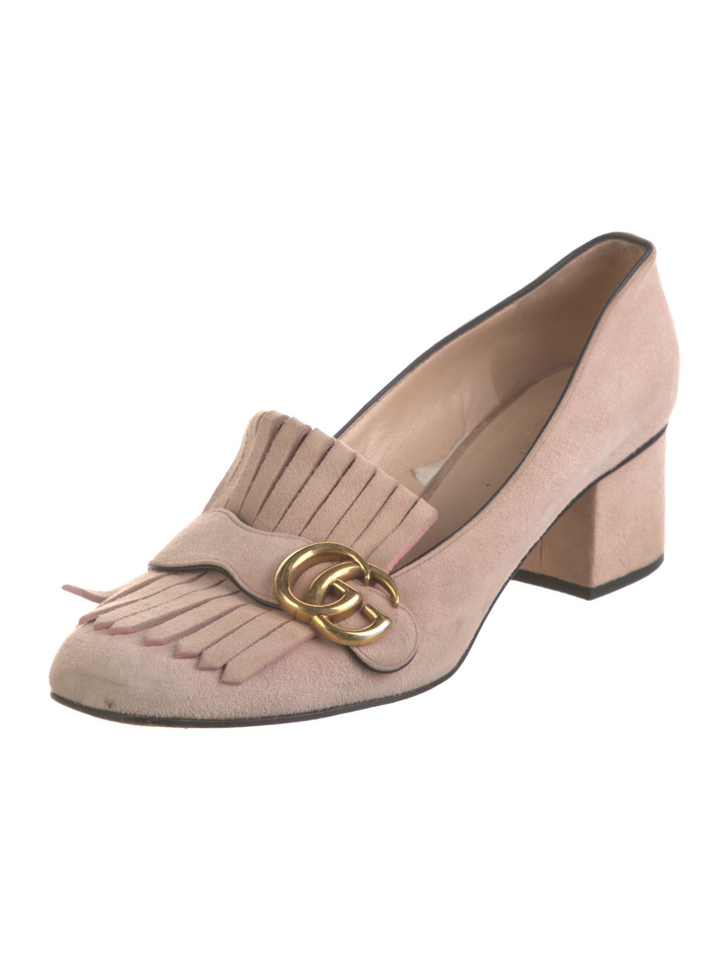 Gucci Double G Logo Suede Pumps