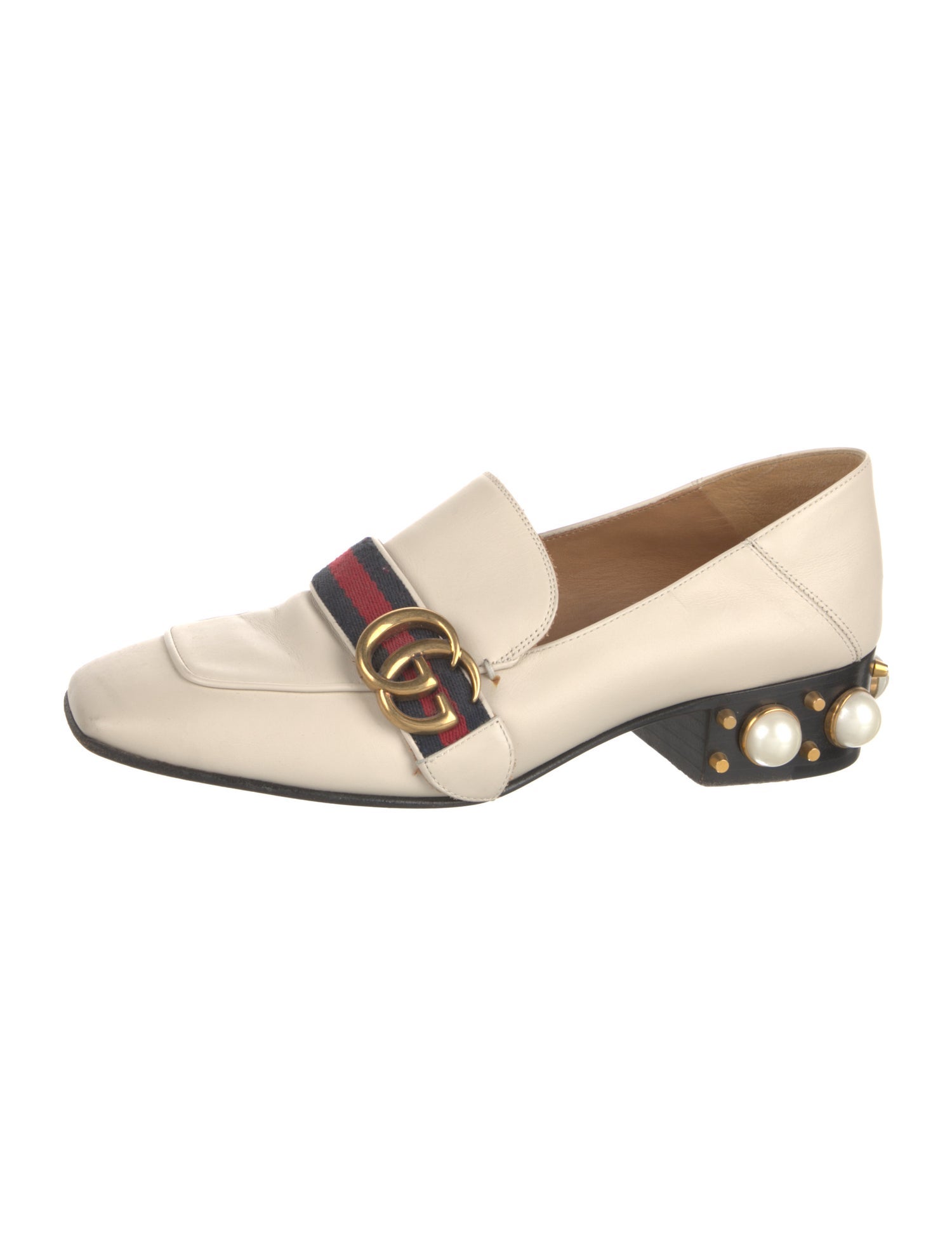 Gucci Double G Logo Leather Pumps