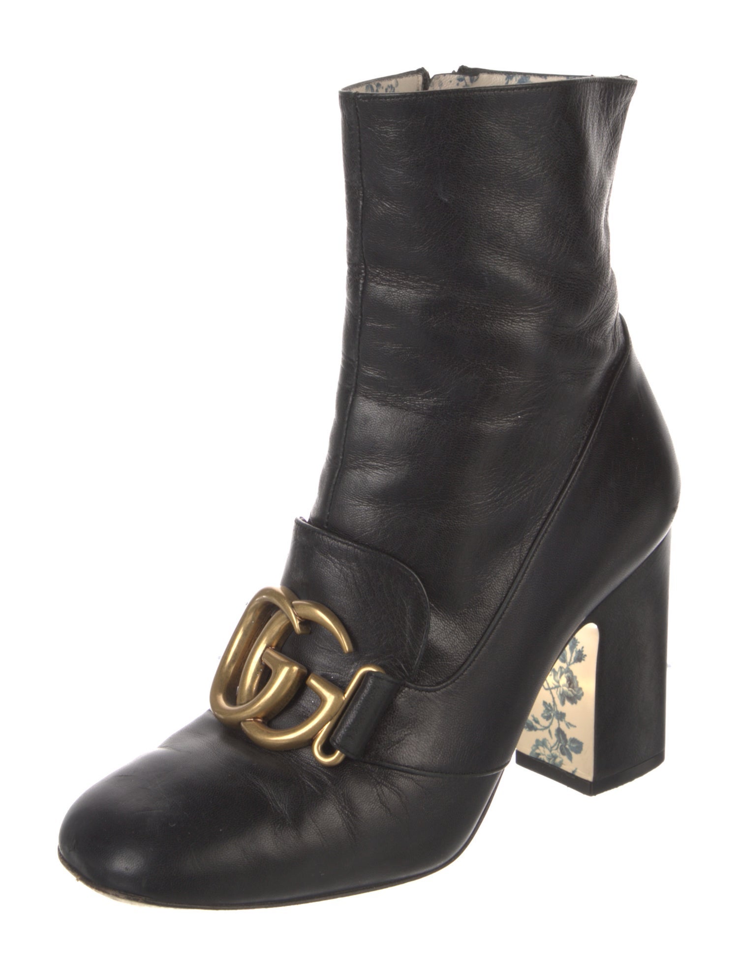 Gucci Double G Logo Leather Boots