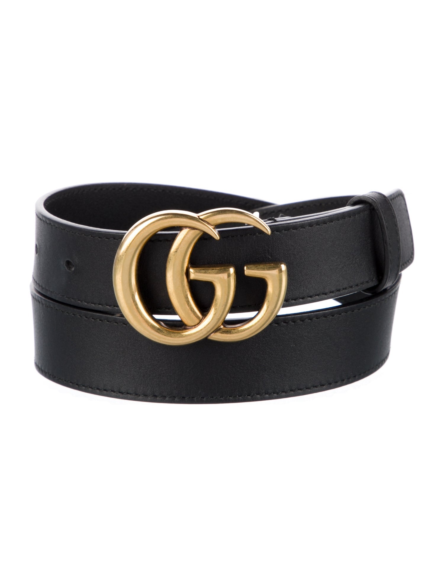 Gucci Double G Logo Leather Belt