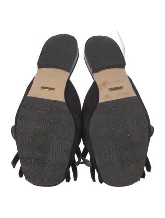 Gucci Double G Logo Suede Mules