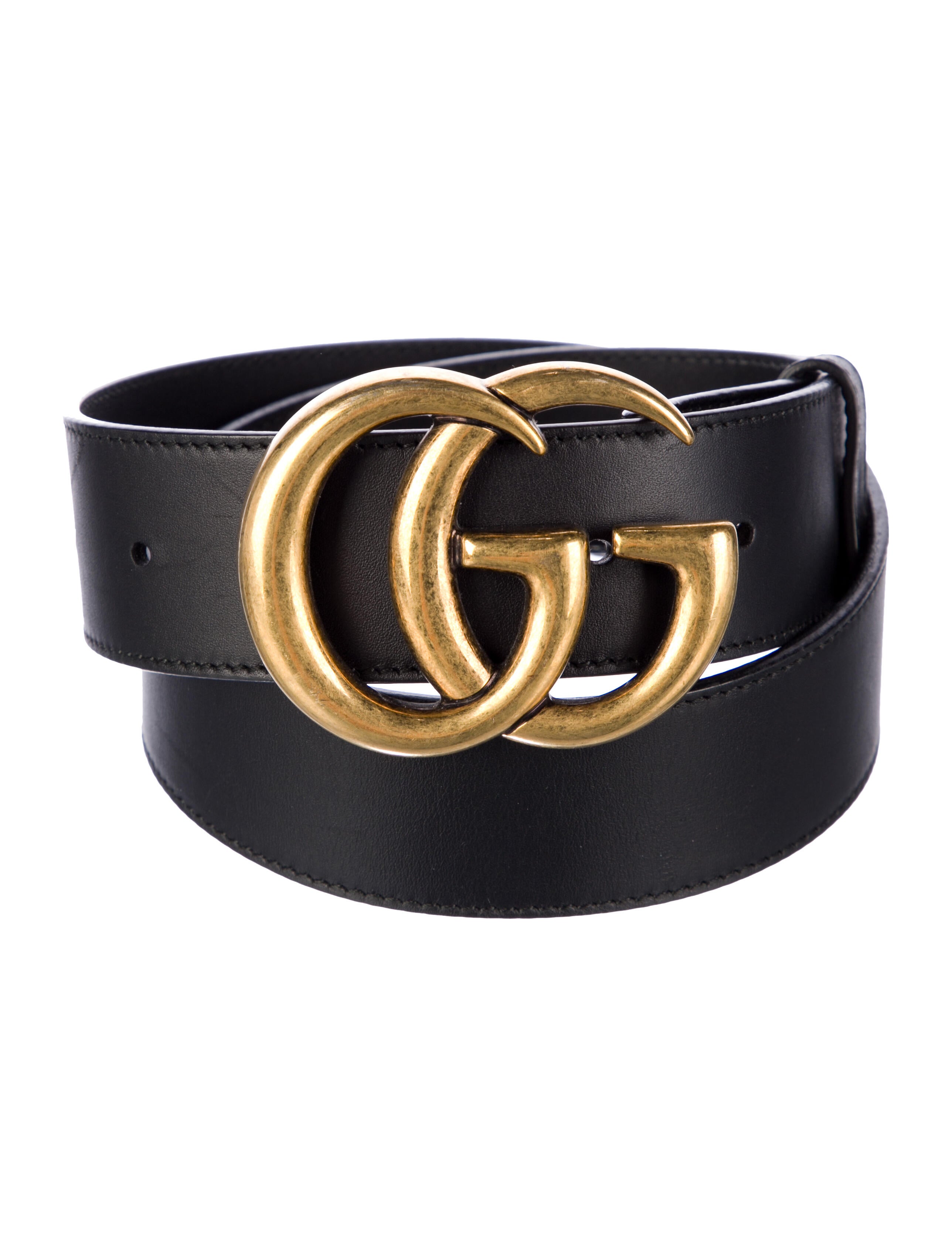 Gucci Double G Logo Leather Belt