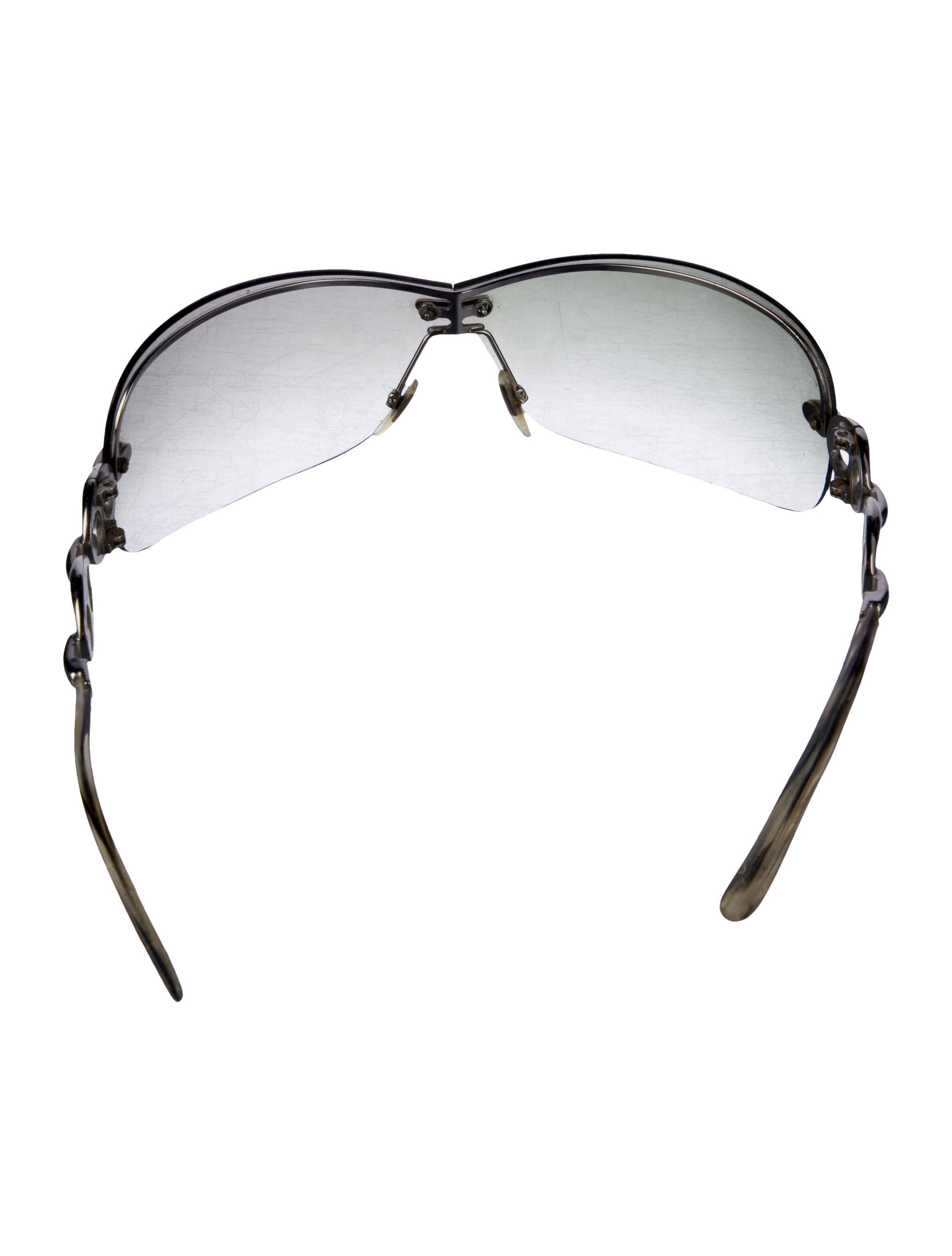 Gucci Marina Chain Accent Shield Sunglasses