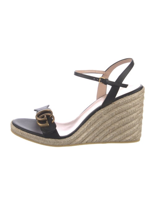 Gucci Double G Logo Leather Espadrilles