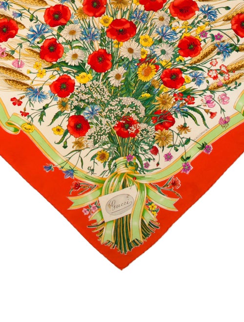 Gucci Silk Flora Print Scarf