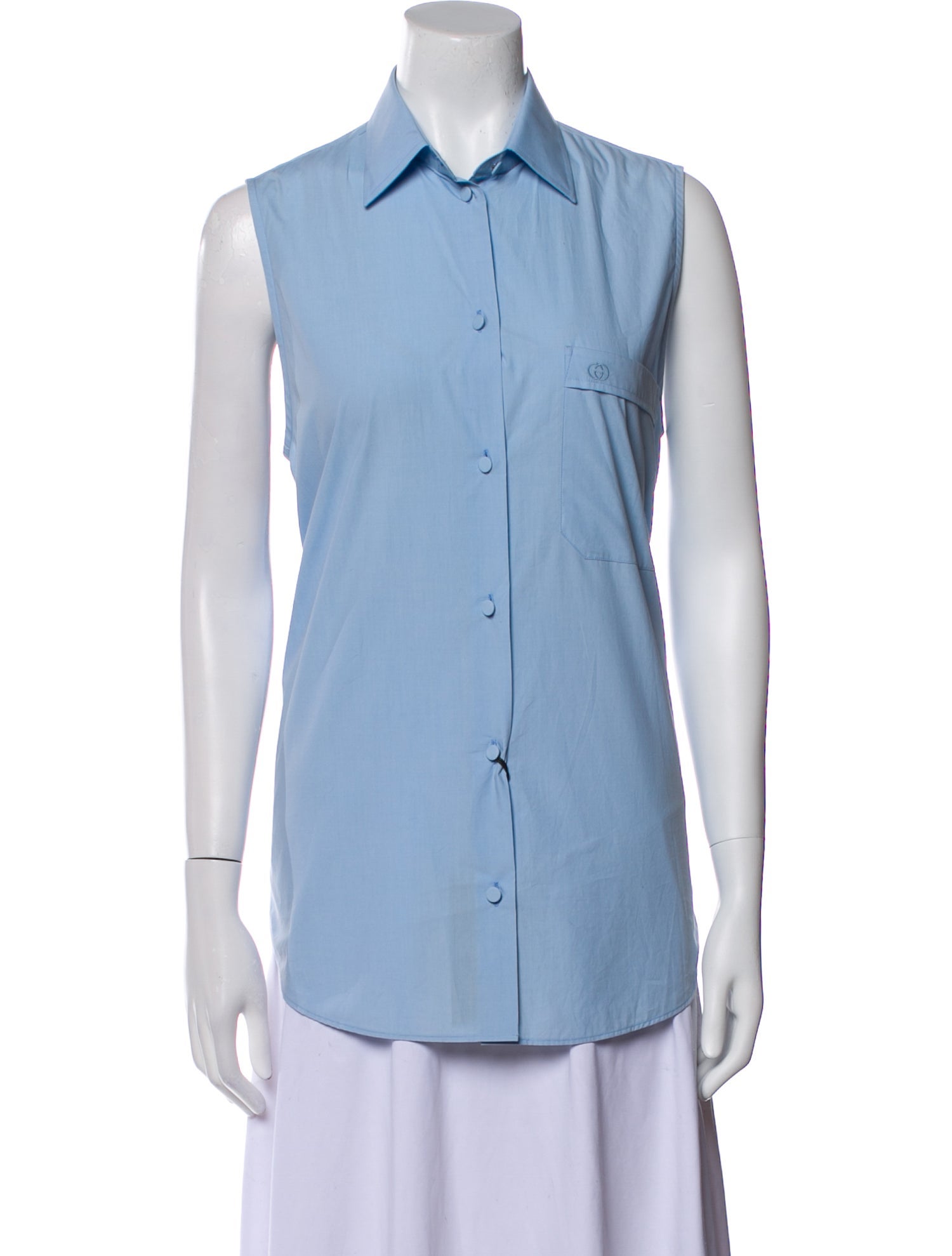 Gucci 2020 Sleeveless Button-Up Top