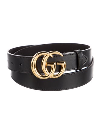 Gucci Double G Logo Leather Belt