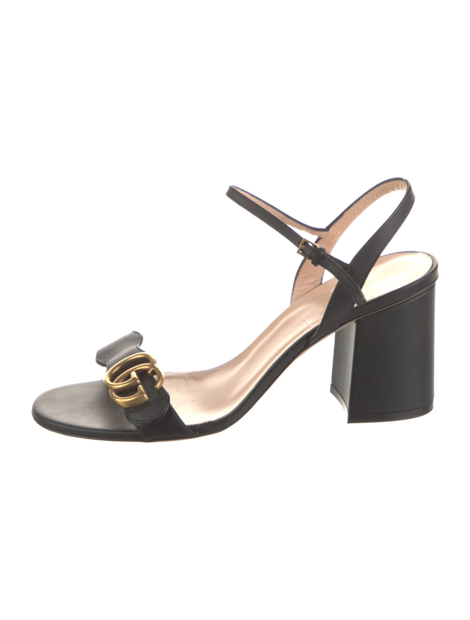 Gucci Double G Logo Leather Sandals