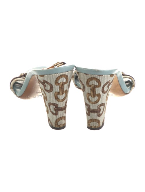 Gucci Horsebit Accent Canvas Slides