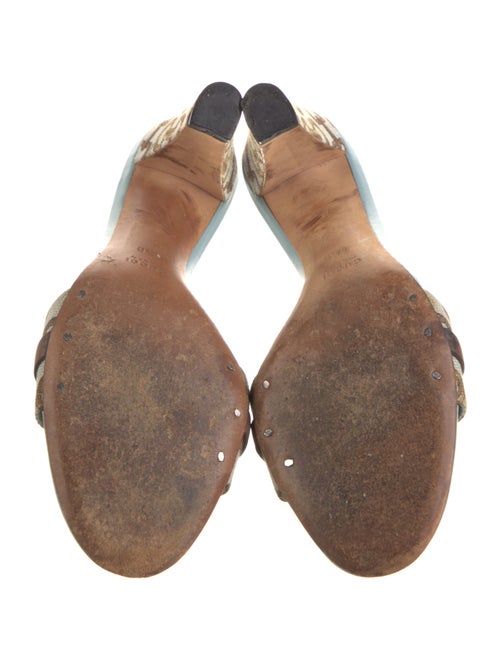 Gucci Horsebit Accent Canvas Slides