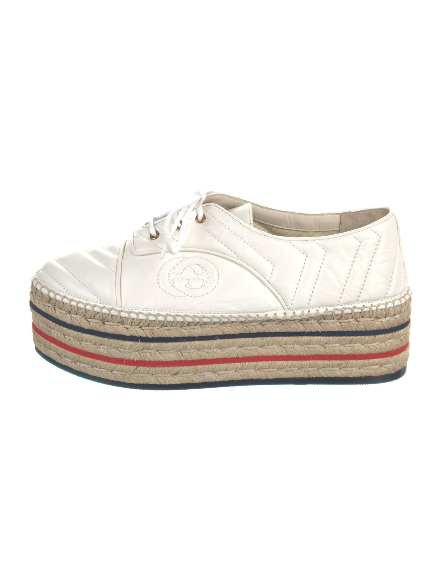 Gucci Interlocking G Logo Leather Espadrille Sneakers