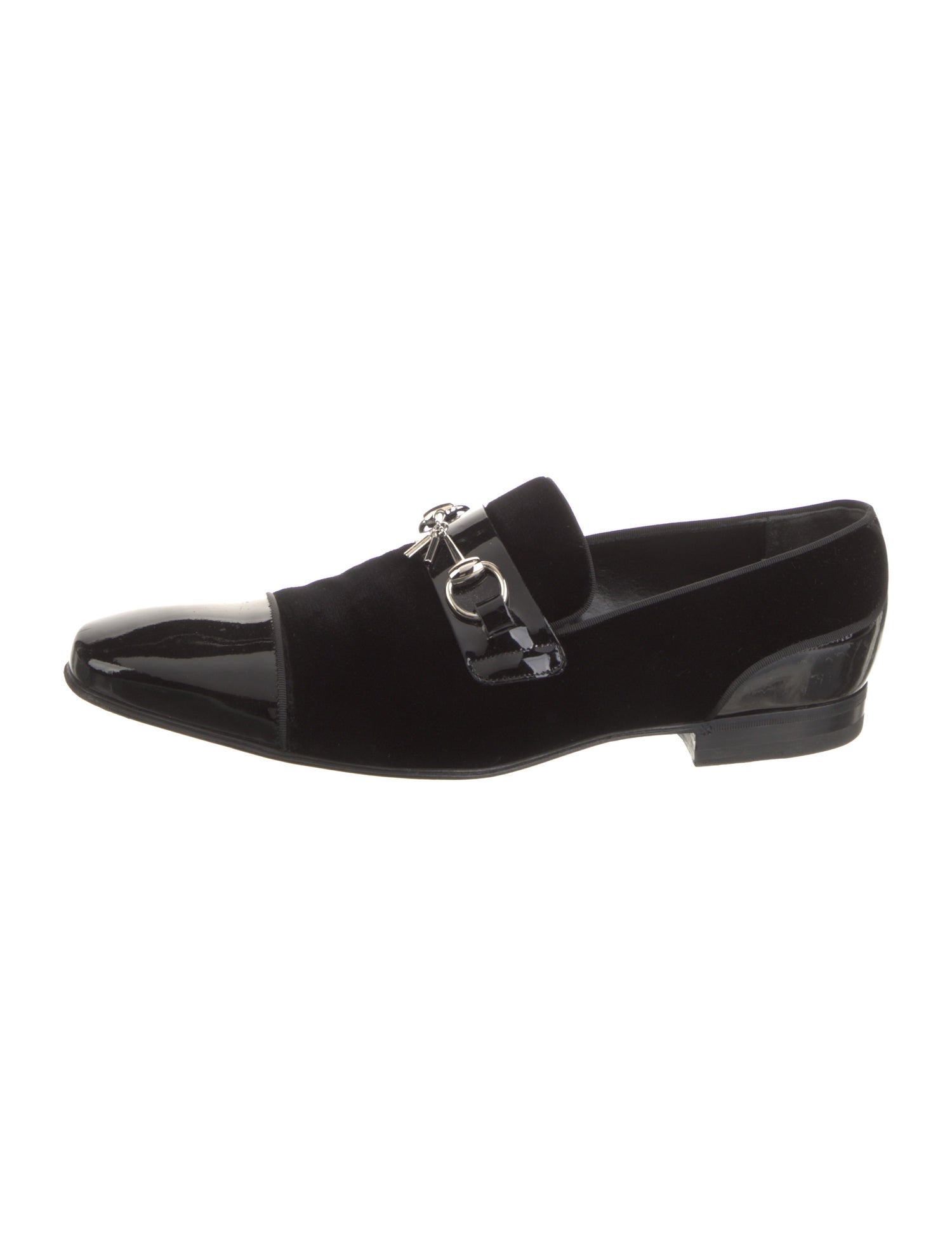 Gucci Web Accent Patent Leather Dress Loafers