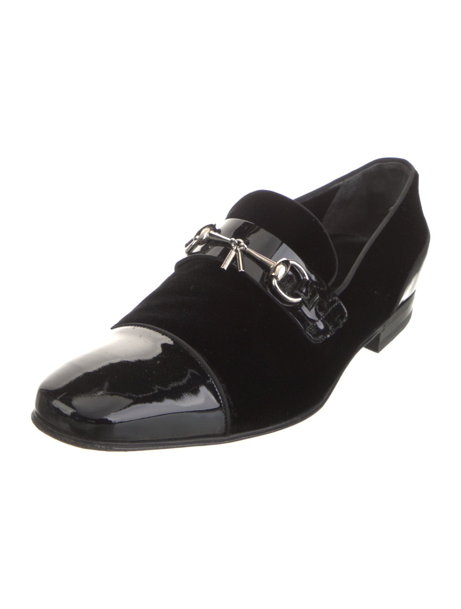 Gucci Web Accent Patent Leather Dress Loafers