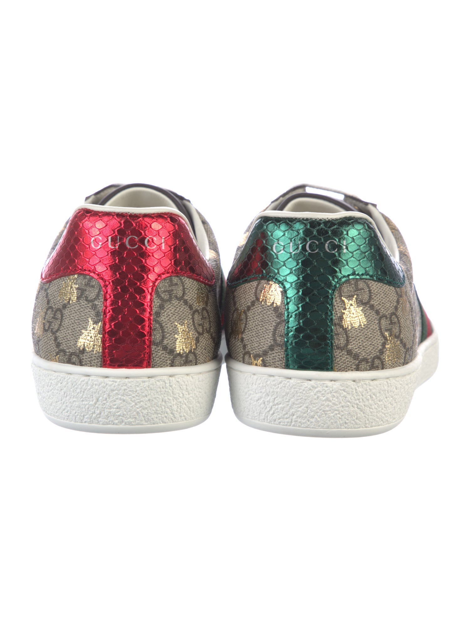 Gucci GG Supreme Leather Trim Embellishment Sneakers