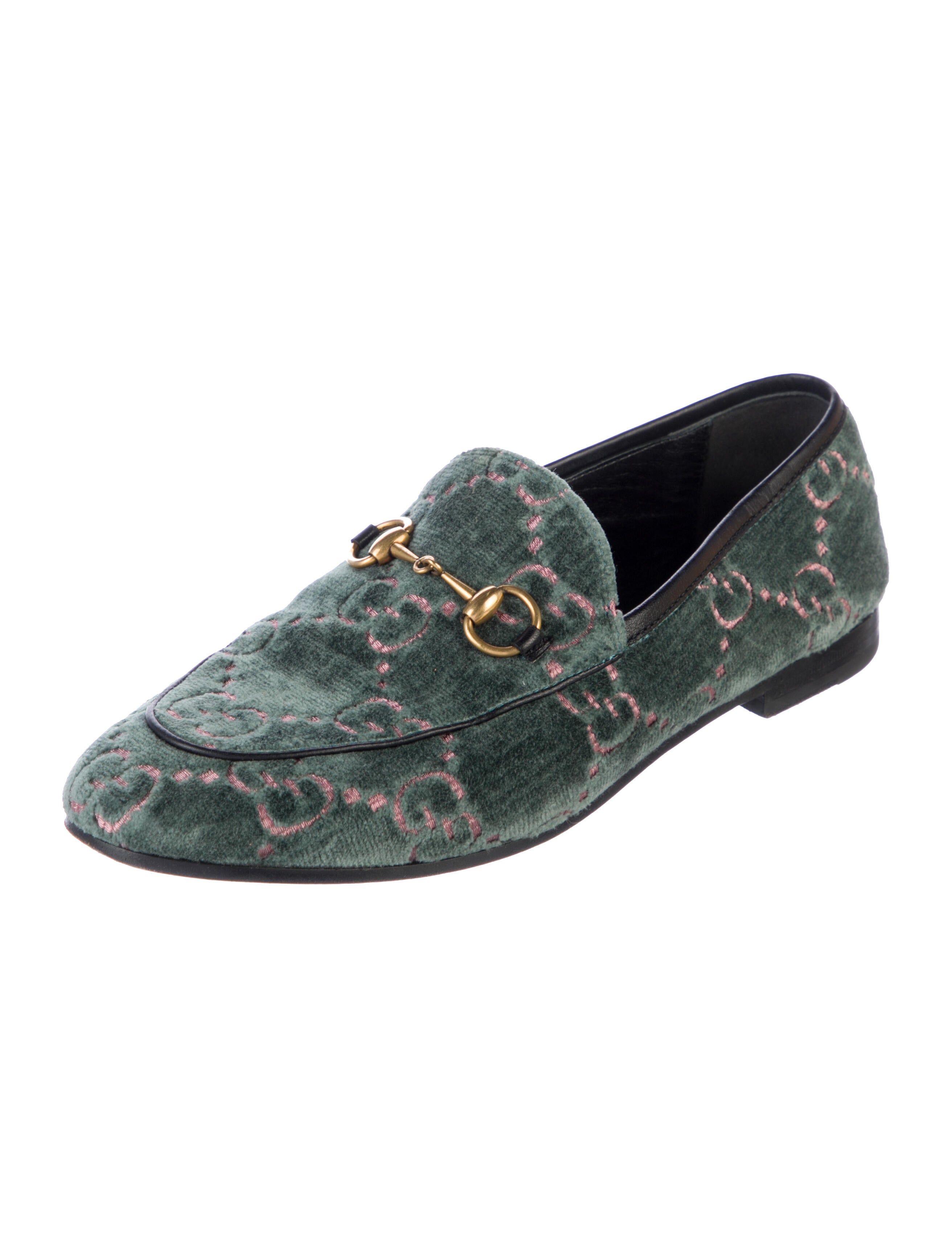 Gucci Horsebit Accent Velvet Loafers