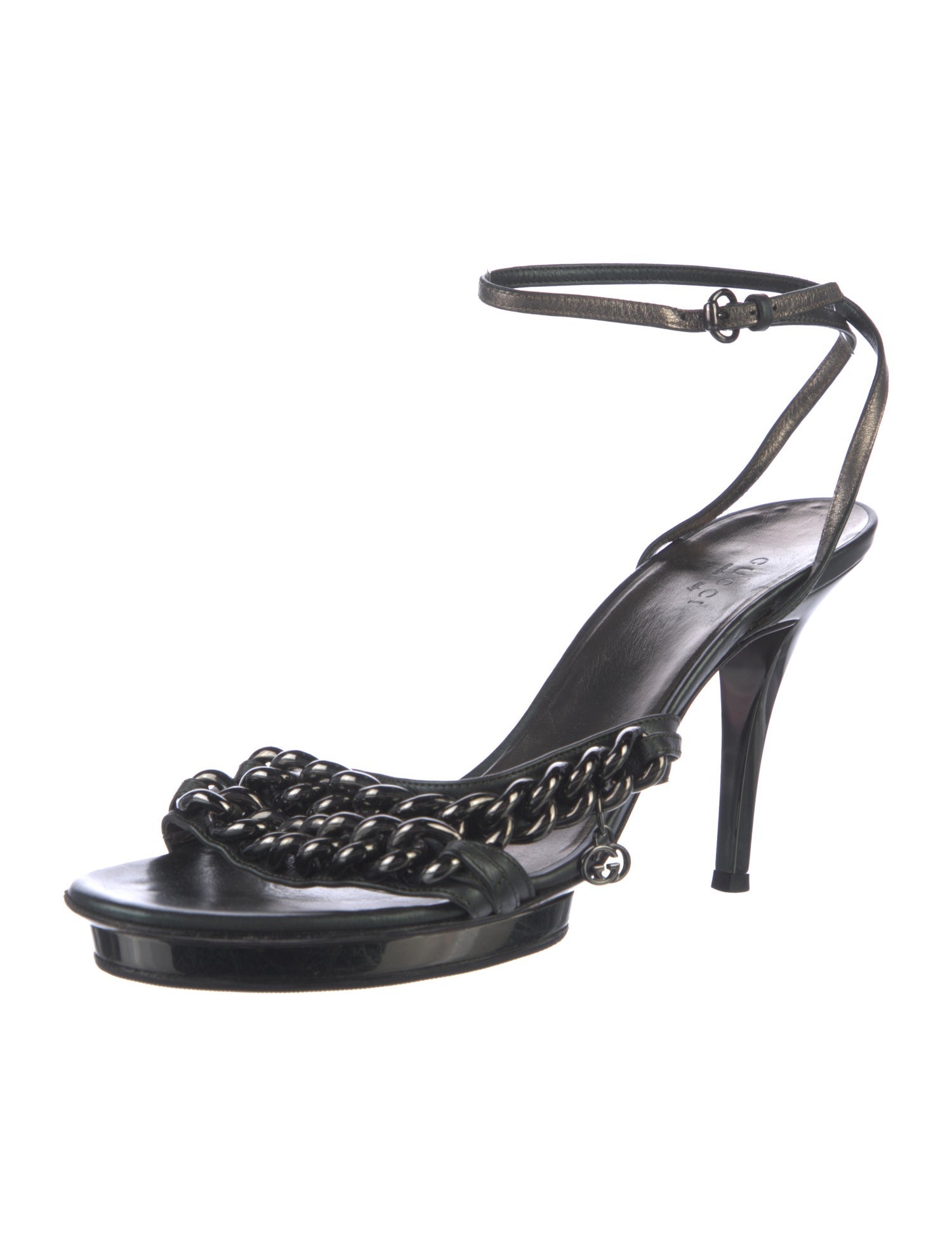 Gucci Bamboo Accent Leather Sandals