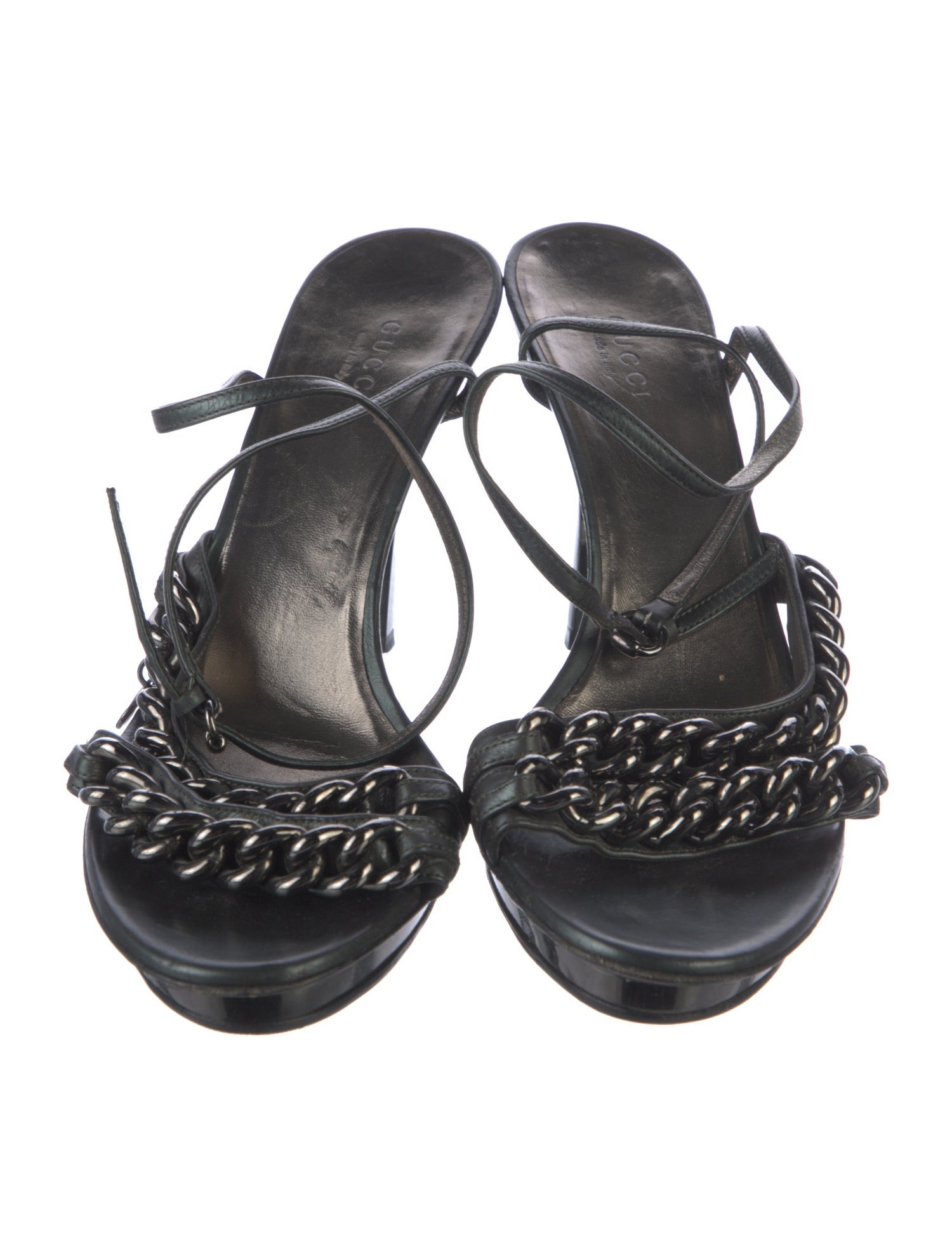 Gucci Bamboo Accent Leather Sandals