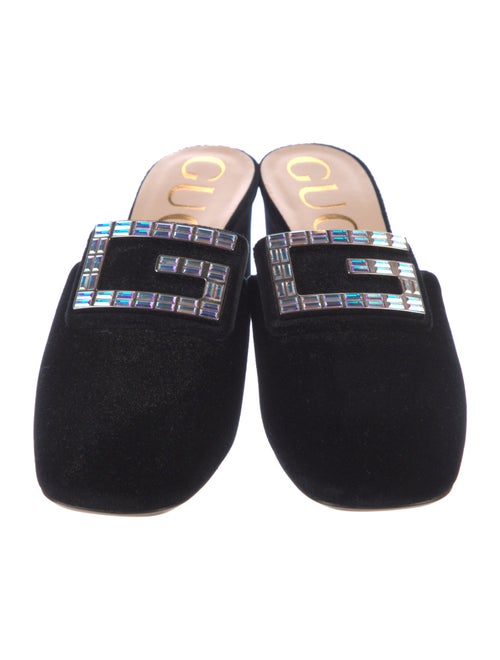 Gucci Velvet Crystal Embellishments Mules