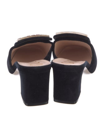 Gucci Velvet Crystal Embellishments Mules
