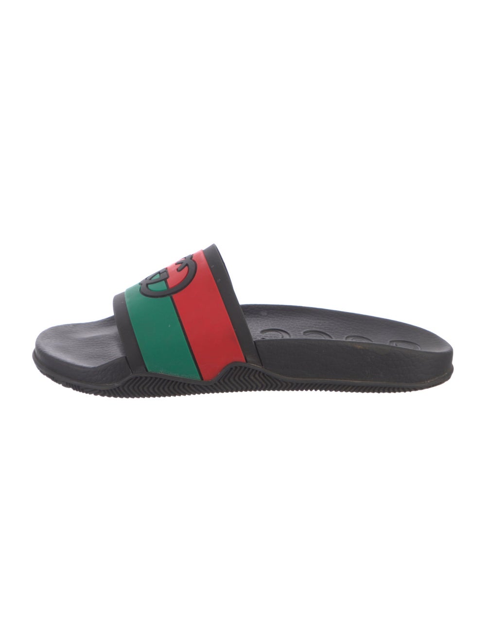Gucci Rubber Slides Black Web Accent & Interlocki… - image 1