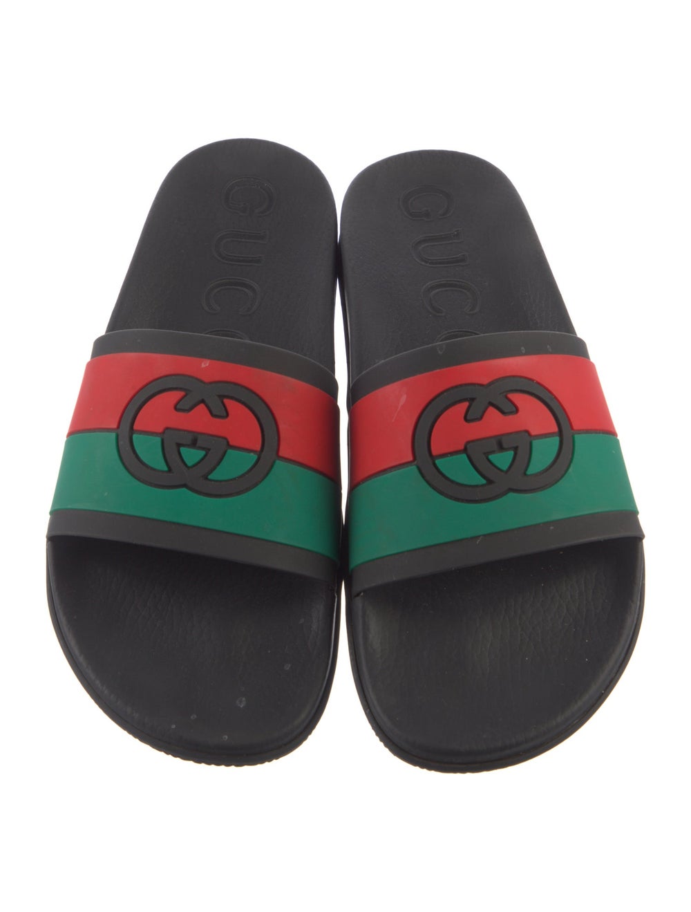 Gucci Rubber Slides Black Web Accent & Interlocki… - image 3