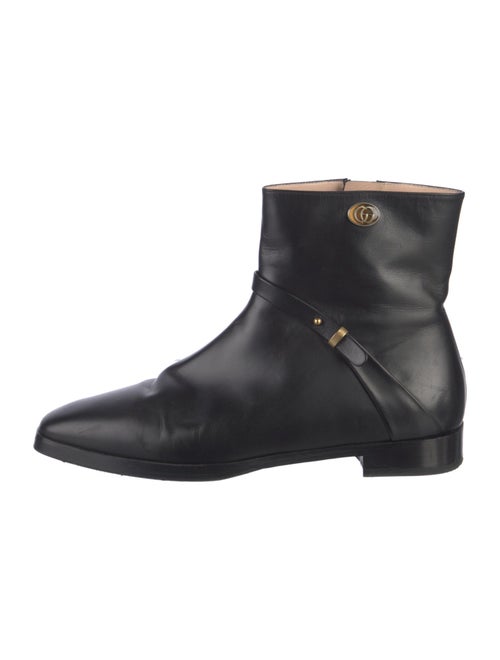Gucci Double G Logo Leather Boots