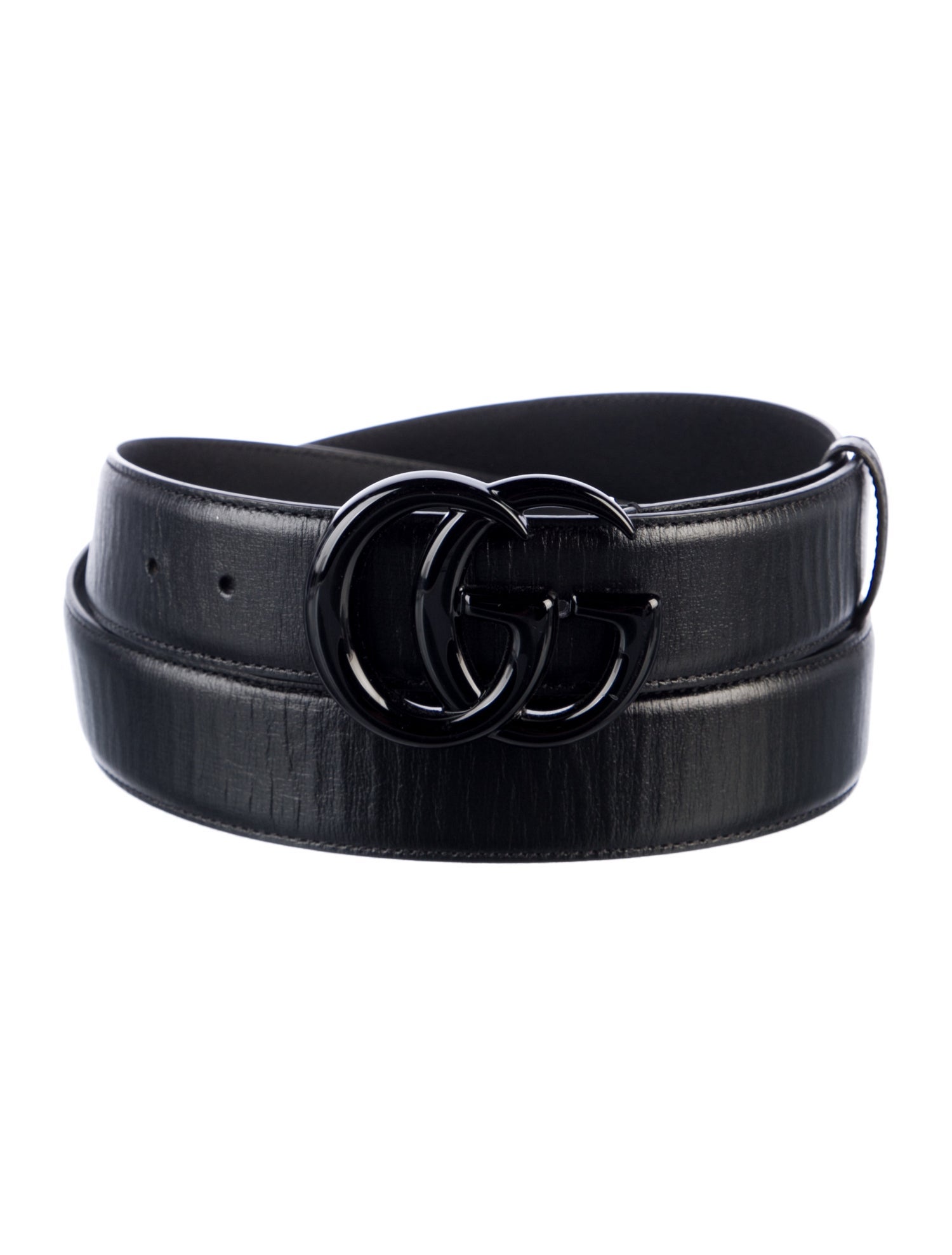 Gucci Double G Logo Leather Belt