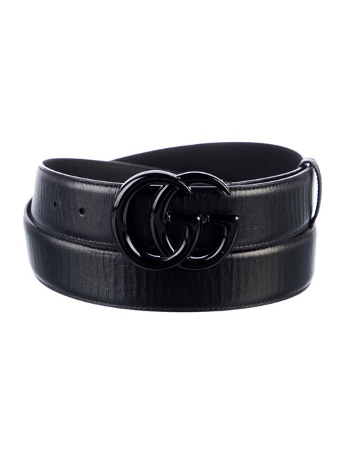 Gucci Double G Logo Leather Belt