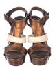 Gucci Leather Colorblock Pattern T-Strap Sandals