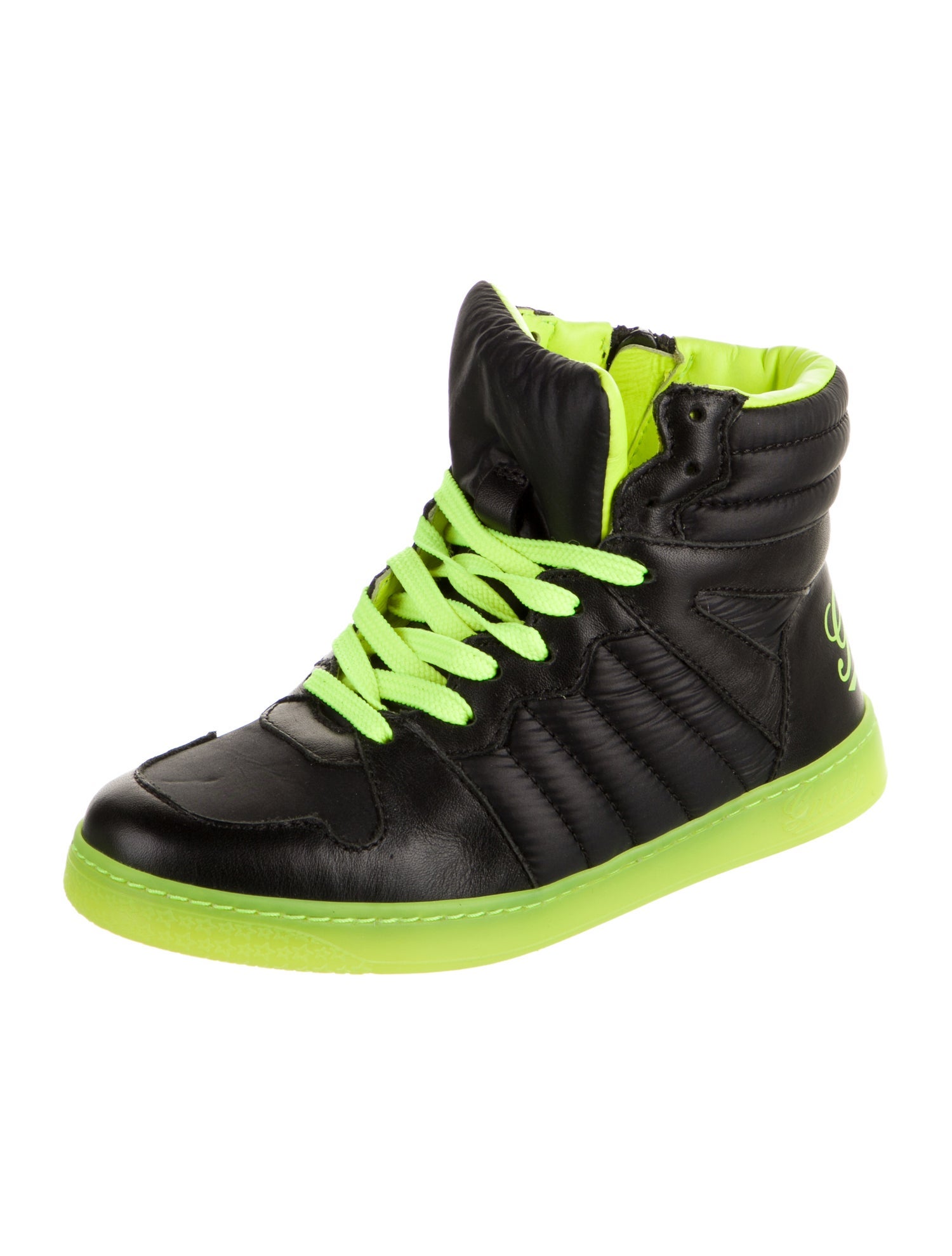 Gucci Kids' Leather High Top Sneakers