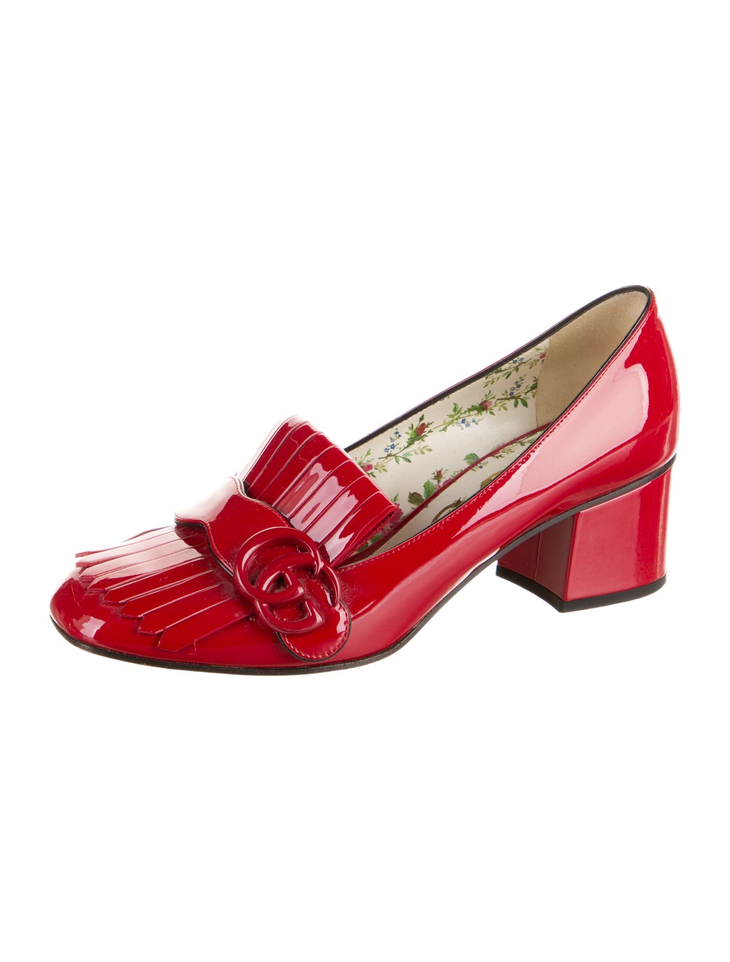 Gucci Double G Logo Patent Leather Pumps