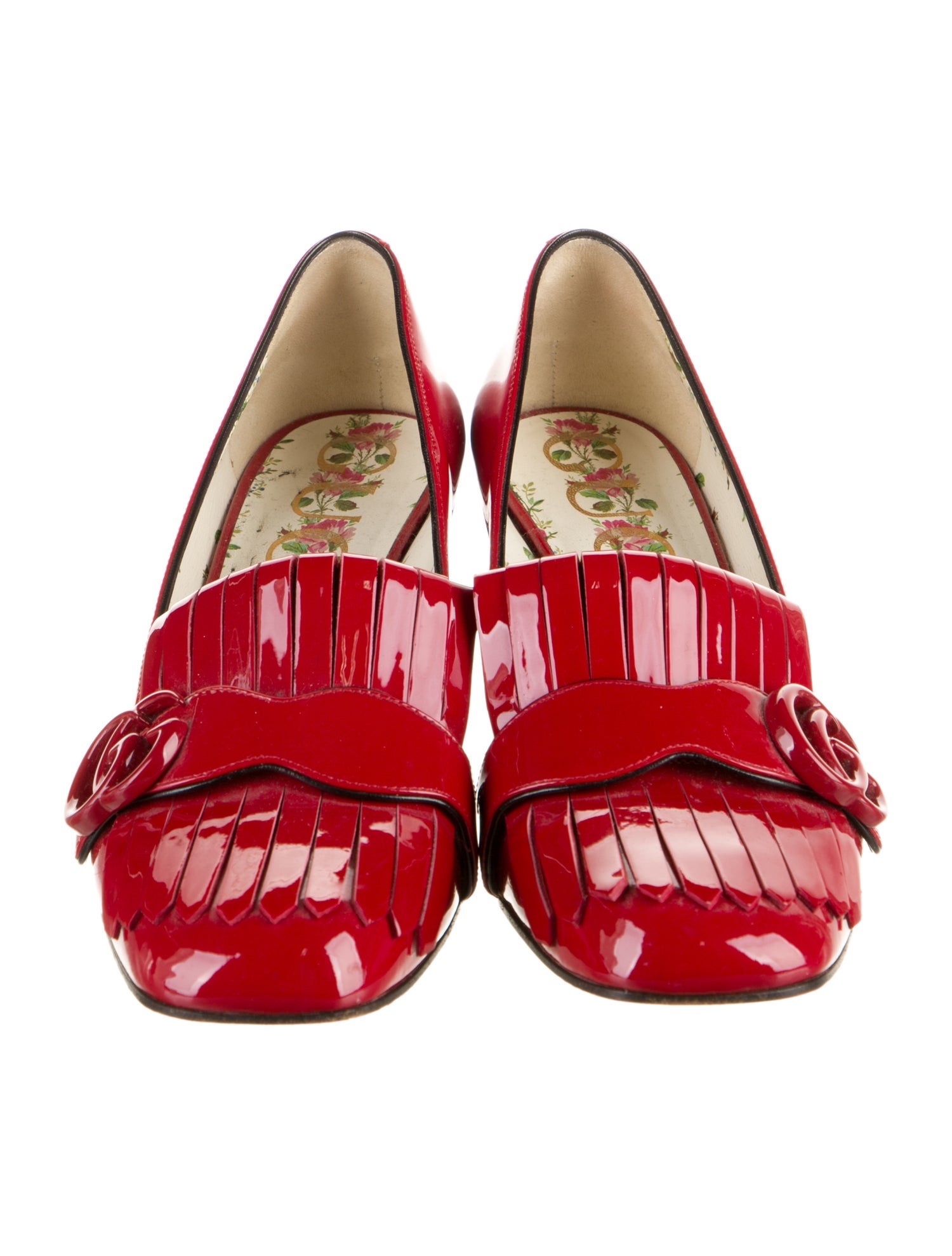 Gucci Double G Logo Patent Leather Pumps
