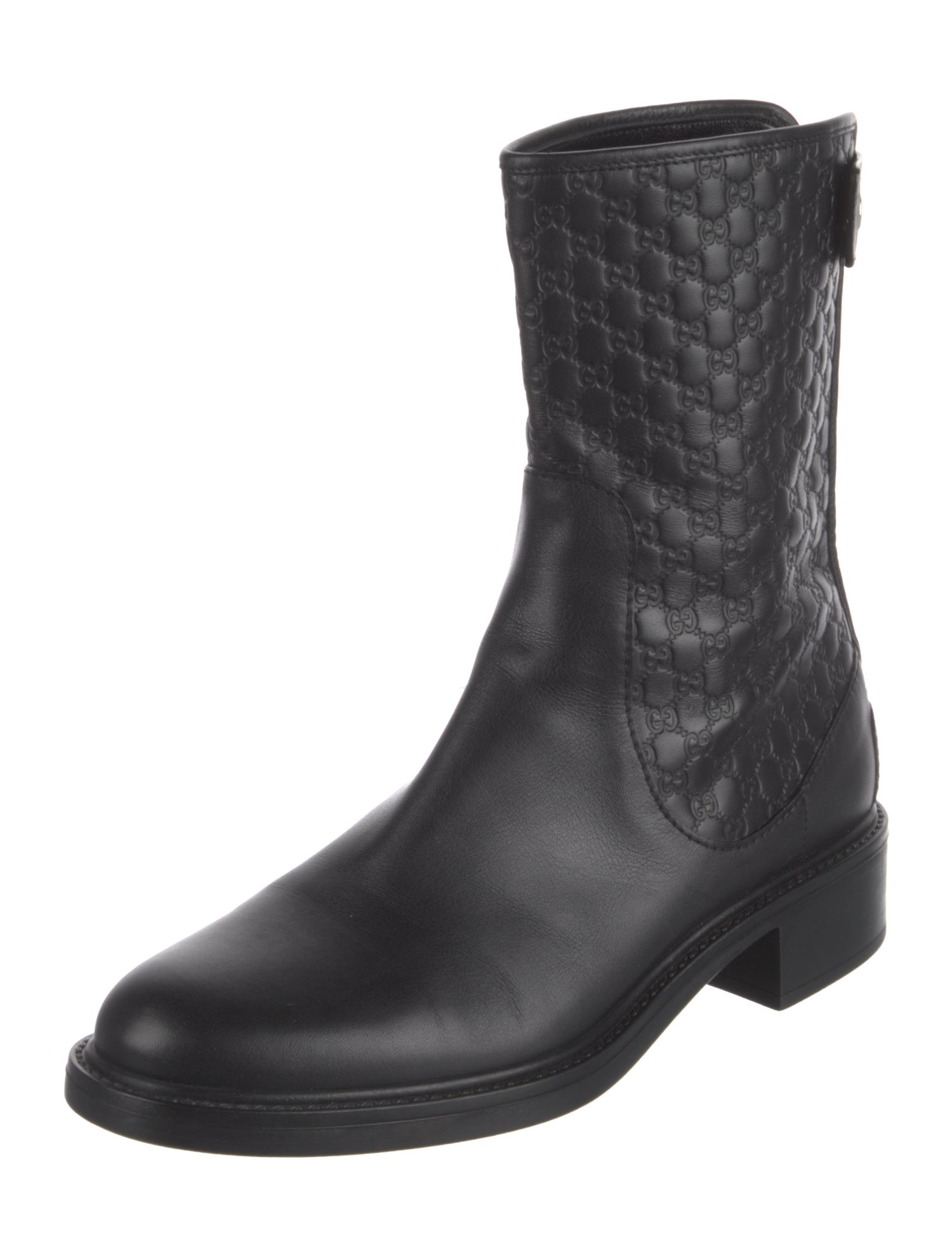 Gucci Microguccissima Pattern Leather Moto Boots