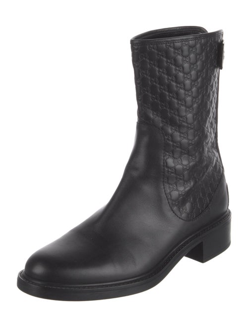 Gucci Microguccissima Pattern Leather Moto Boots