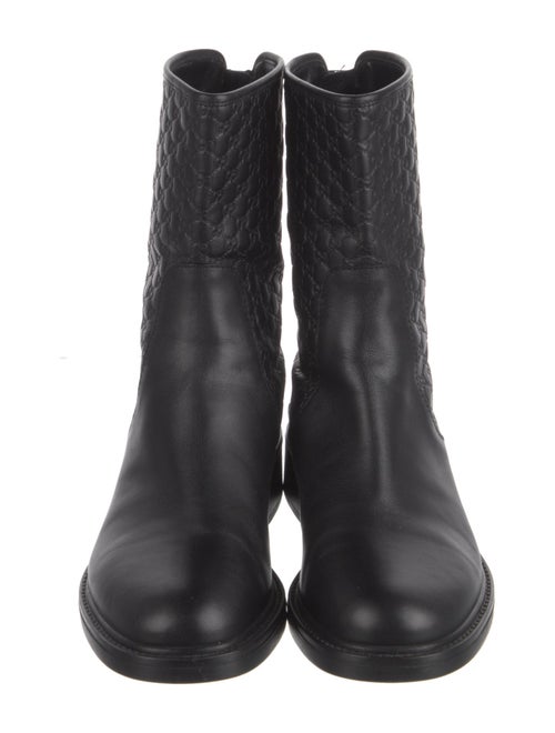 Gucci Microguccissima Pattern Leather Moto Boots