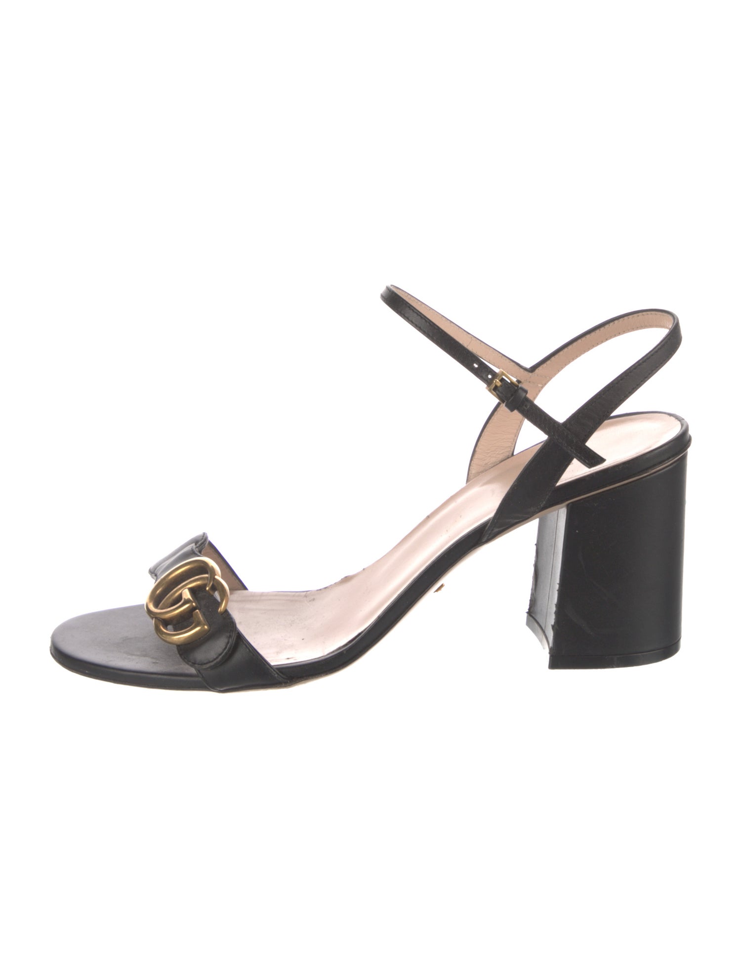 Gucci Double G Logo Leather Sandals