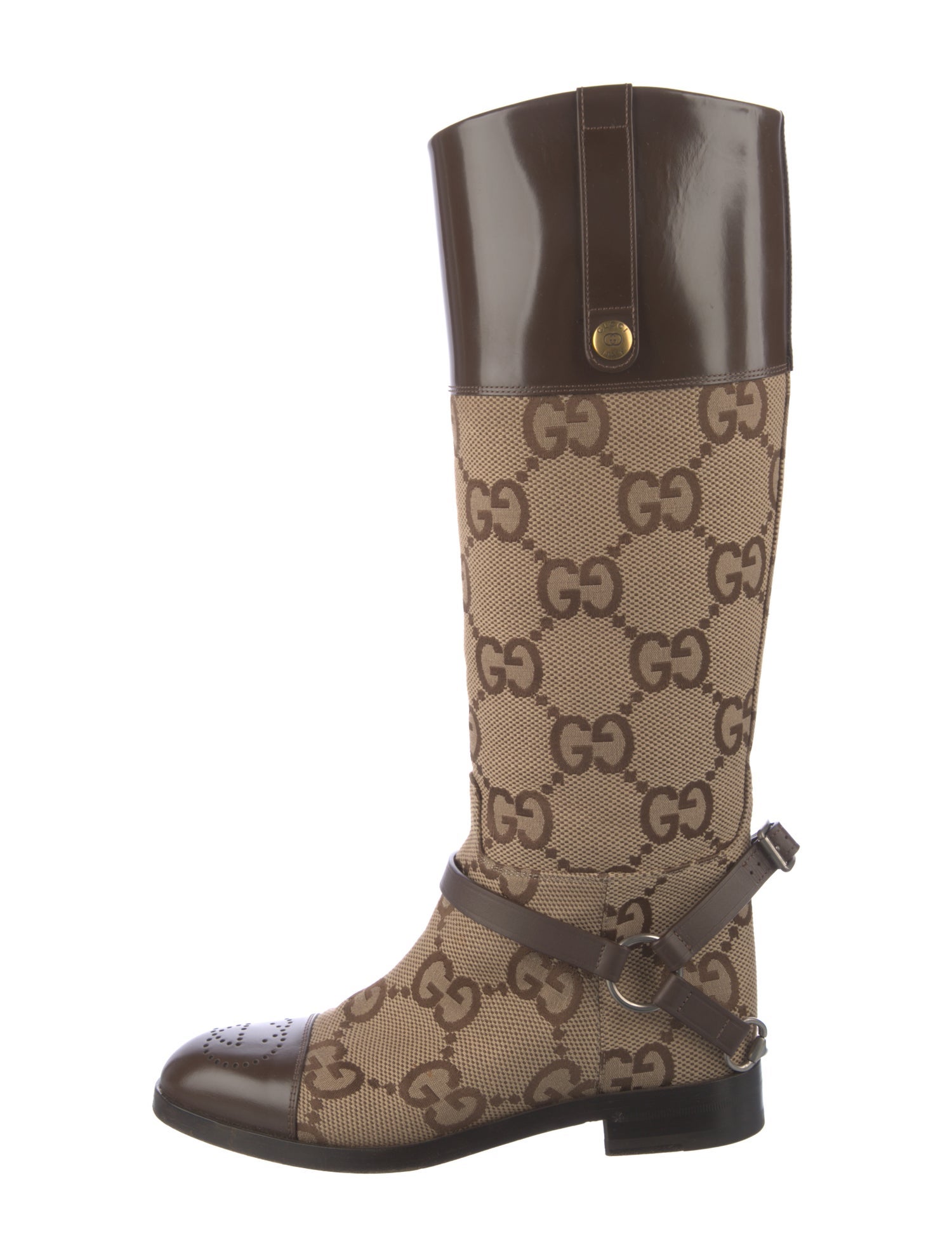 Gucci GG Canvas Canvas Riding Boots