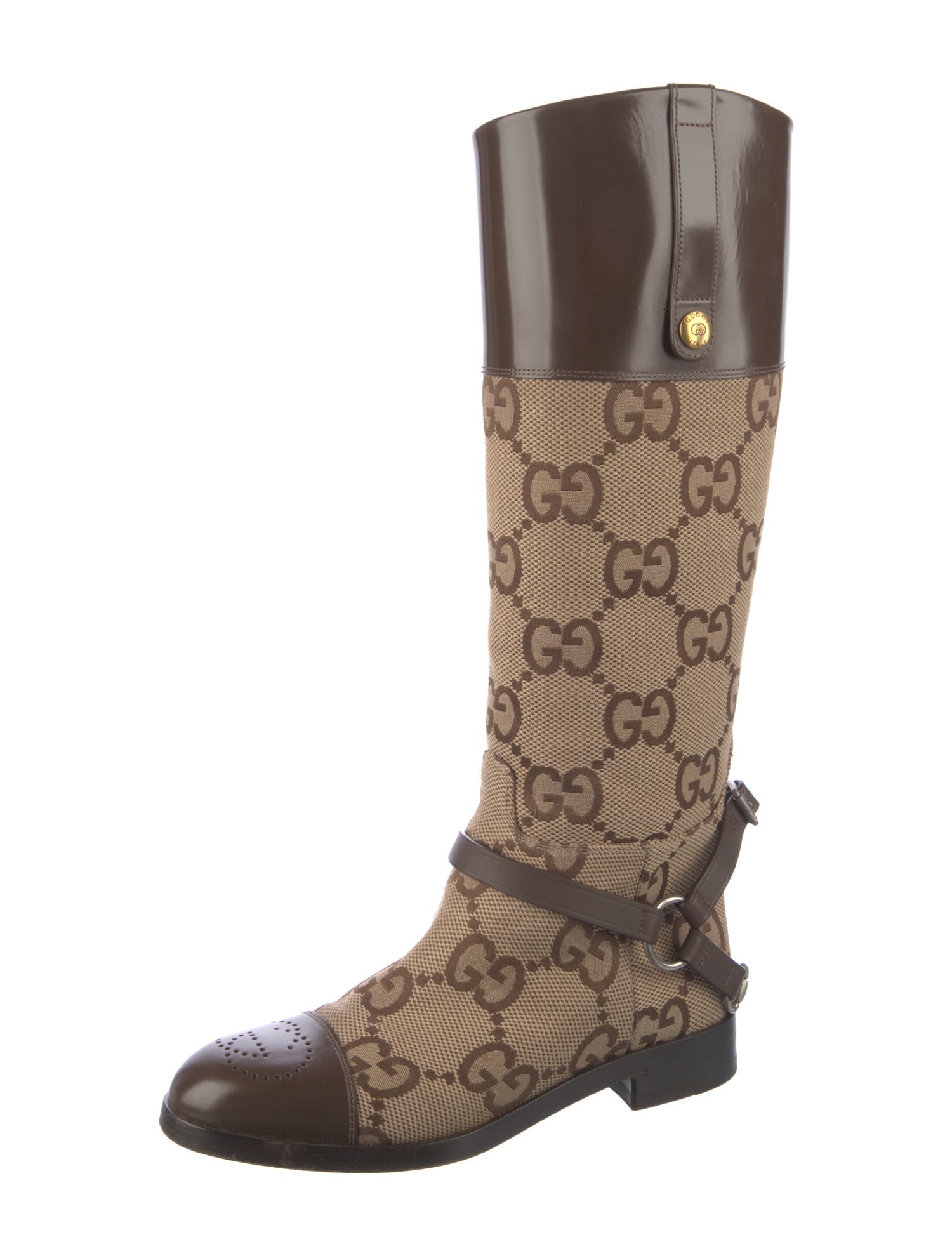 Gucci GG Canvas Canvas Riding Boots