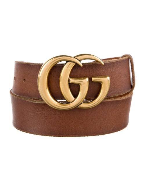 Gucci Double G Logo Leather Belt